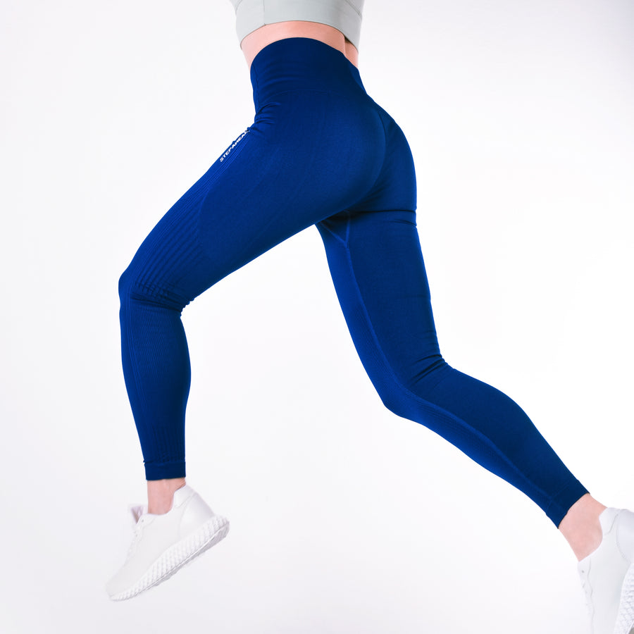 Step Ahead Women's Seamless High Waisted Deep Blue Work Out Leggings Step Ahead Women's Seamless High Waisted Deep Blue Work Out Leggings