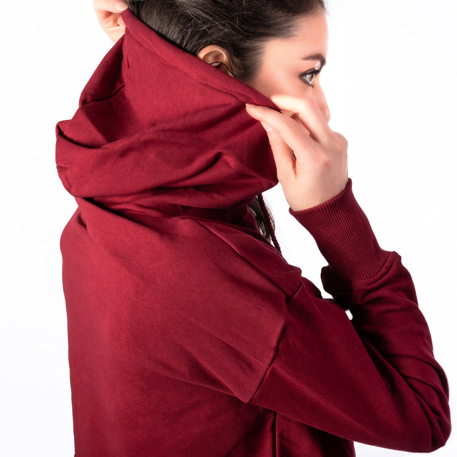 STEP AHEAD Red Pullover Crop Top Hoodie STEP AHEAD Red Pullover Crop Top Hoodie