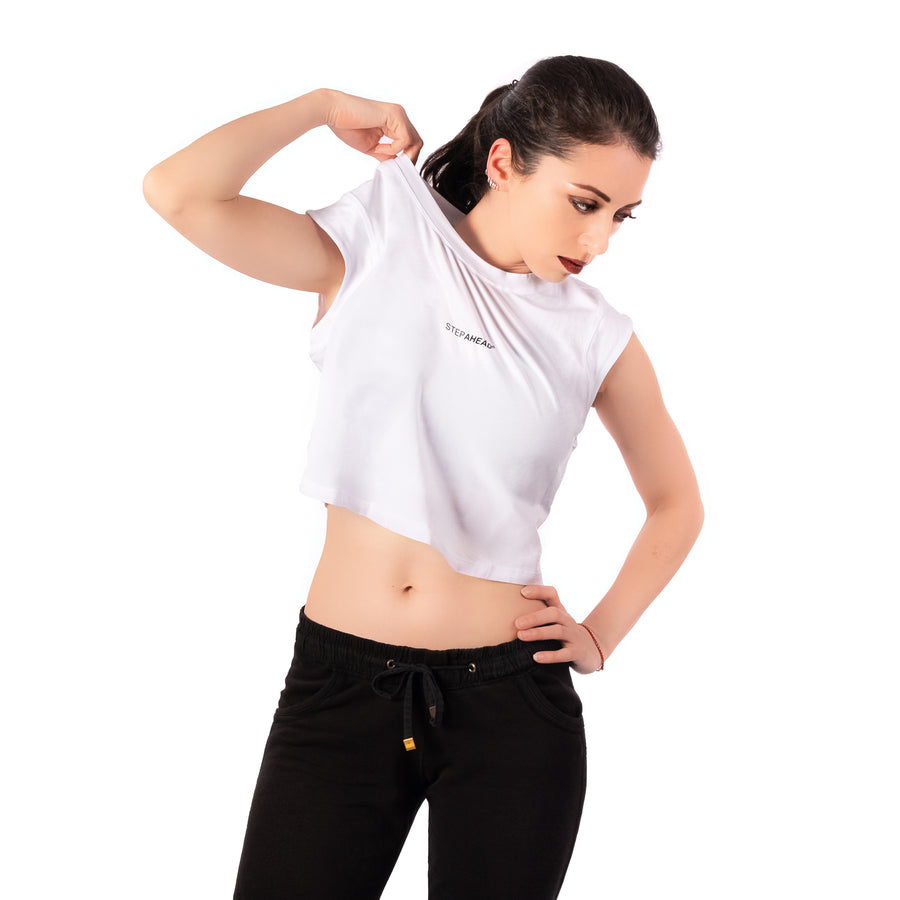 Step Ahead White Crop T-shirt Step Ahead White Crop T-shirt