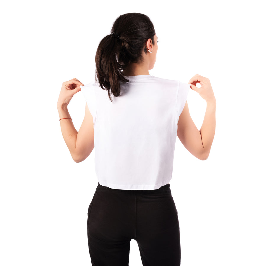 Step Ahead White Crop T-shirt Step Ahead White Crop T-shirt