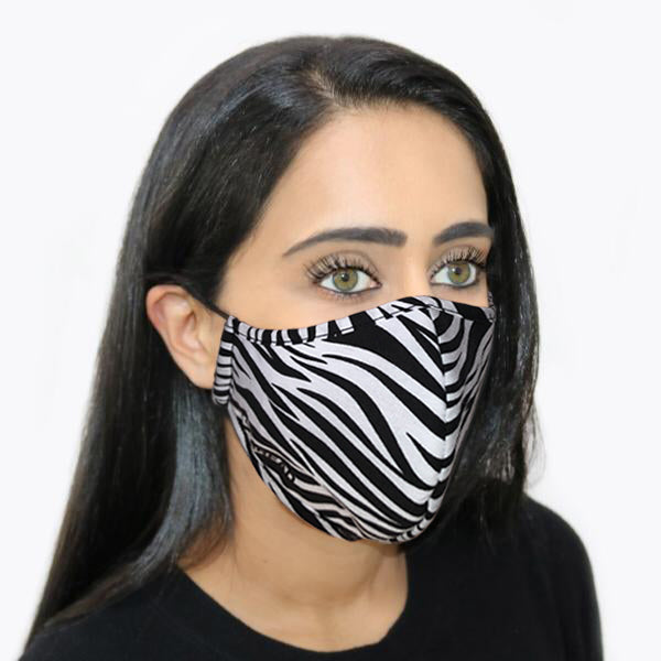 STEP AHEAD FACE MASK ADULT REUSABLE ZEBRA PRINT STEP AHEAD FACE MASK ADULT REUSABLE ZEBRA PRINT