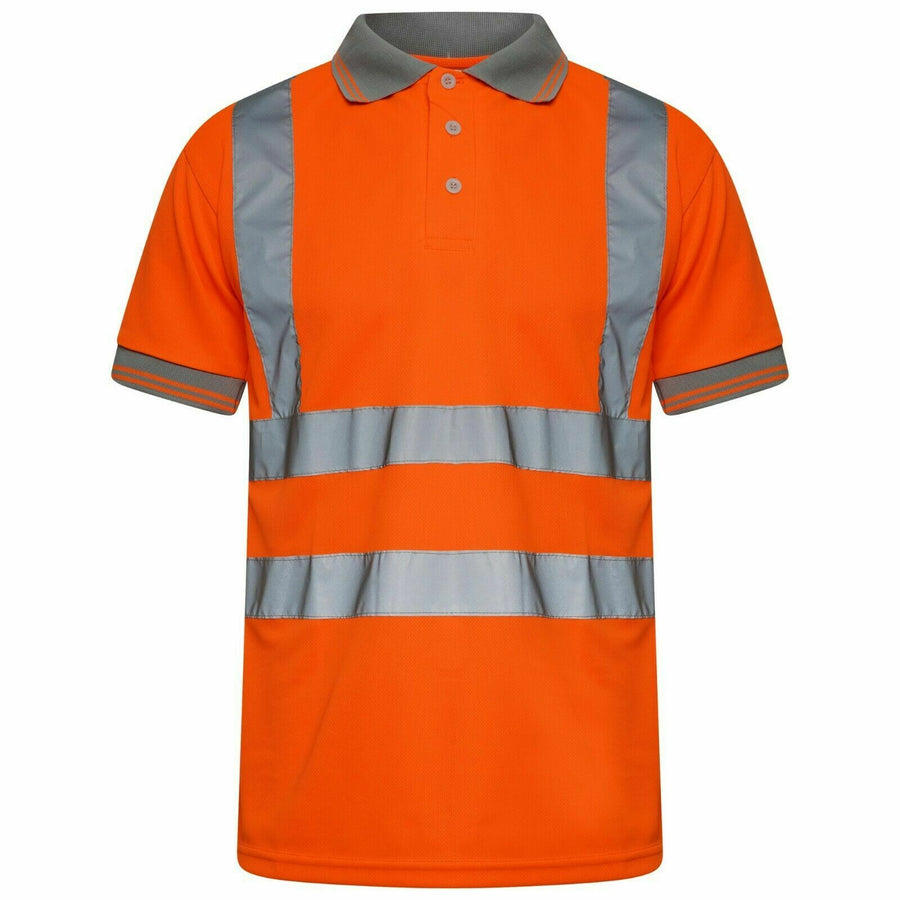 Hi Vis Short Sleeve Polo Shirt With Reflective Tape Hi Vis Short Sleeve Polo Shirt With Reflective Tape