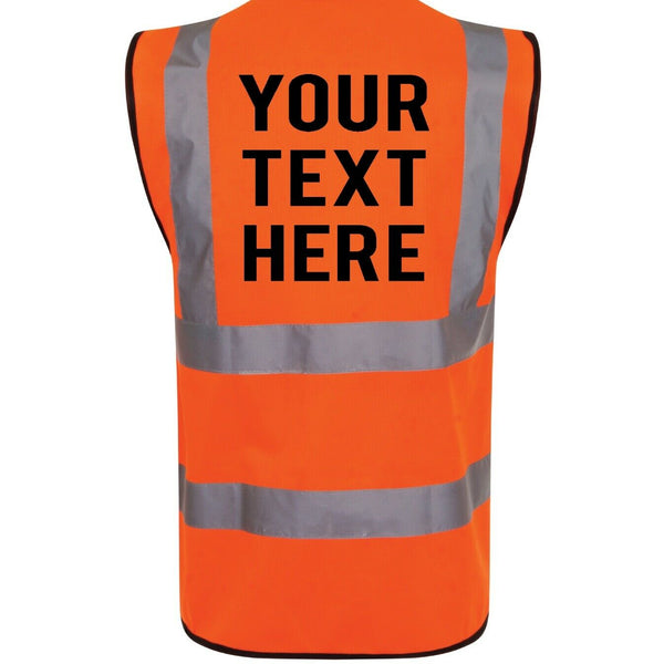 CUSTOM PRINTED HI VIZ HIGH VISIBILITY SAFETY WAISTCOAT