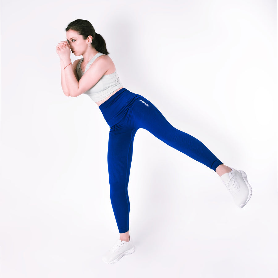Step Ahead Women's Seamless High Waisted Deep Blue Work Out Leggings Step Ahead Women's Seamless High Waisted Deep Blue Work Out Leggings