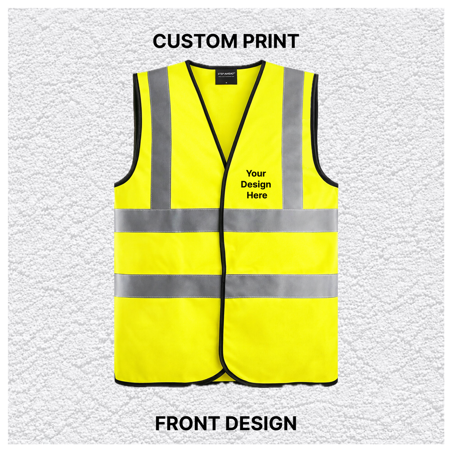 Custom Print Hi Vis Safety Vest – Yellow