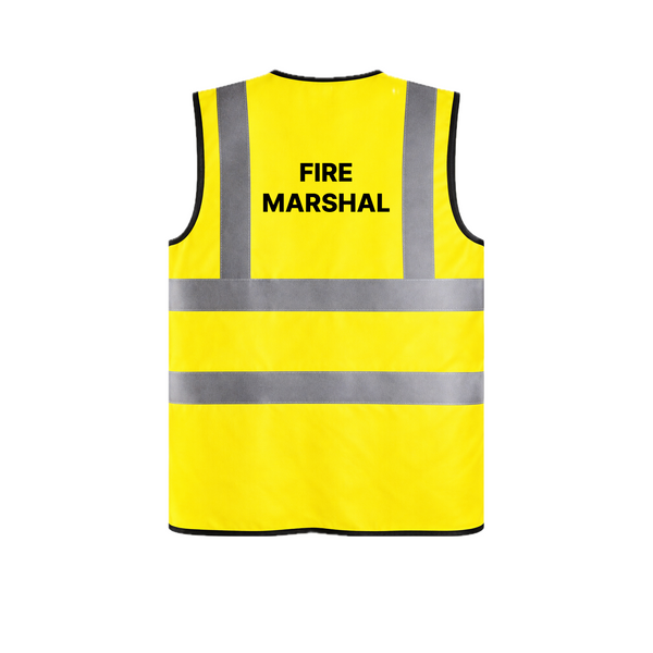 Fire Marshal Hi Vis Vest Waistcoat 2 Band and Brace