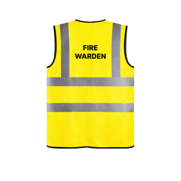 Fire Warden Hi Vis Vest Waistcoat 2 Band and Brace
