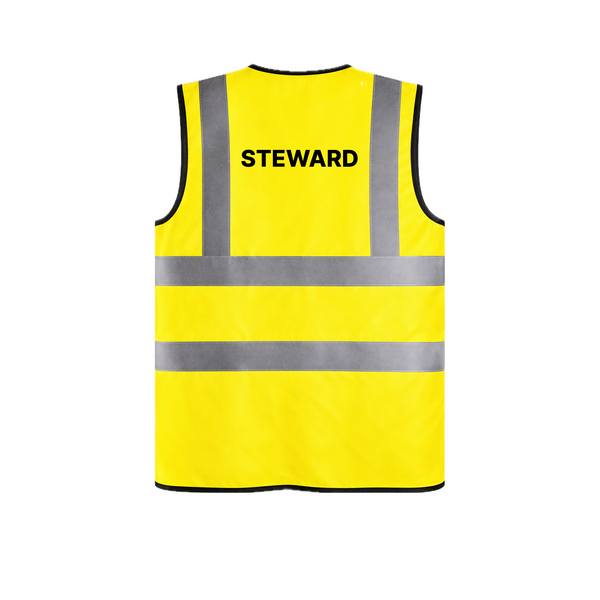 Steward Hi Vis Vest Waistcoat 2 Band and Brace