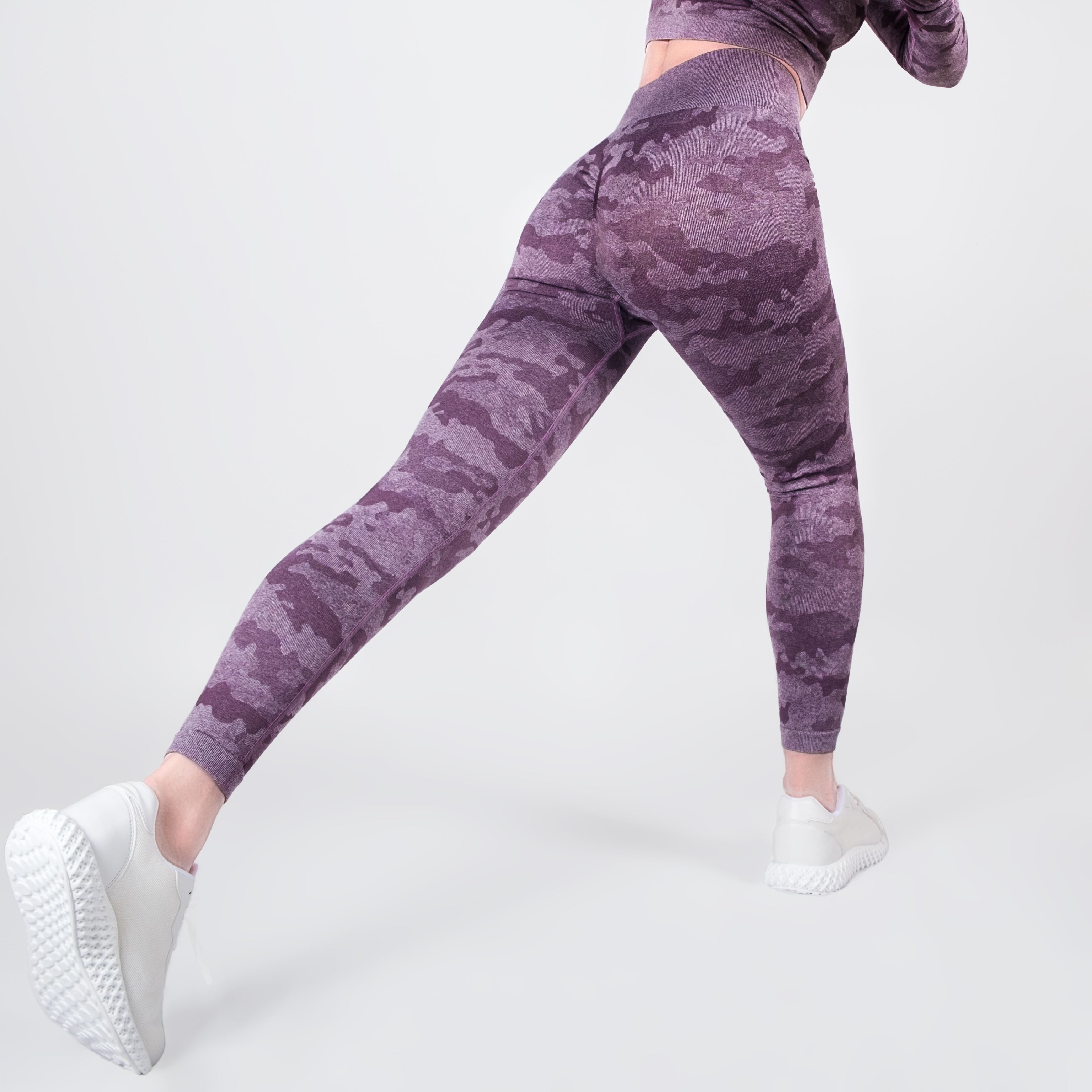 Step Ahead Camo Seamless Two Piece Fitness Purple Set – StepAhead