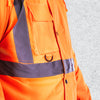 Step Ahead Hi Visibility Orange/Navy Two Tone Parka Jacket
