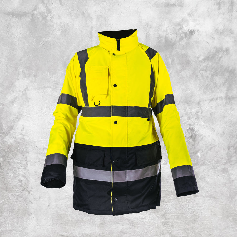 Step Ahead Hi Visibility Yellow/Navy Two Tone Parka Jacket