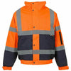 Custom Print Mens Hi Vis Viz Bomber Jacket | Waterproof | Work Wear | 2 Tone