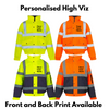 Custom Print Mens Hi Vis Viz Bomber Jacket | Waterproof | Work Wear | 2 Tone