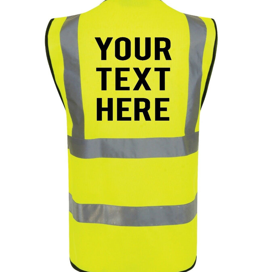 CUSTOM PRINTED HI VIZ HIGH VISIBILITY SAFETY WAISTCOAT