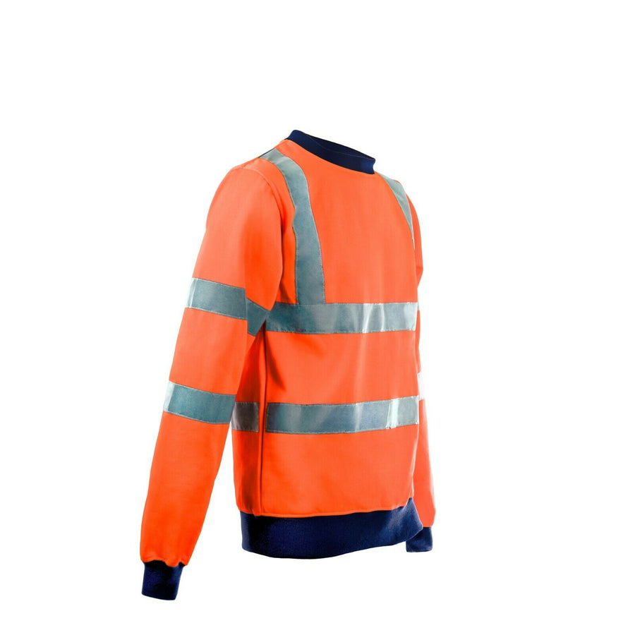 STEP AHEAD High Visibility Crew Neck Sweatshirt Work Safety Jumper