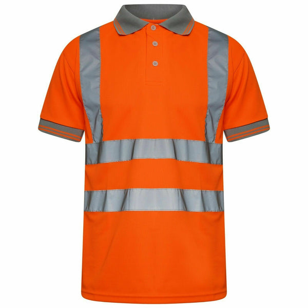 Hi Vis Short Sleeve Polo Shirt With Reflective Tape