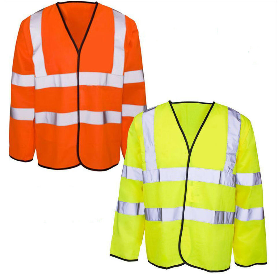 STEP AHEAD HI VIZ LONG SLEEVE WAISTCOAT HI VISIBILITY SAFETY VEST